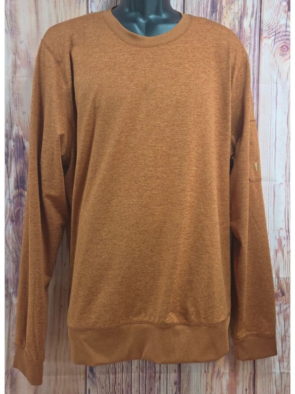 L.L. Bean Mens Slightly Fitted Rust Orange Crewneck Shirt XL Reg